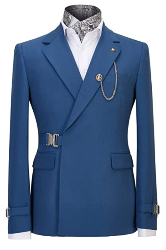 Arlen Deep Blue Notched Lapel Prom Suit for Men