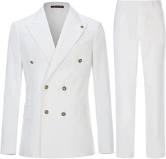 Bancroft White Double-Breasted Peaked Lapel Prom Suit