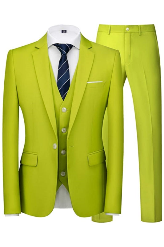 Berger Modern Mint Green Notched Lapel 3-Piece Prom Suit