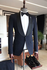 Chester Black Two-Piece Shawl Lapel Wedding Suit