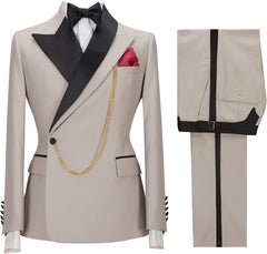 Jackson Khaki Peaked Lapel 2-Piece Bespoke Prom Suit