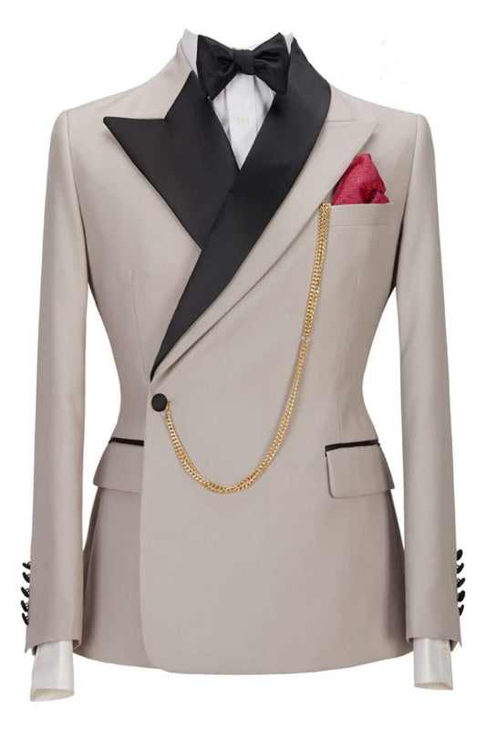 Jackson Khaki Peaked Lapel 2-Piece Bespoke Prom Suit