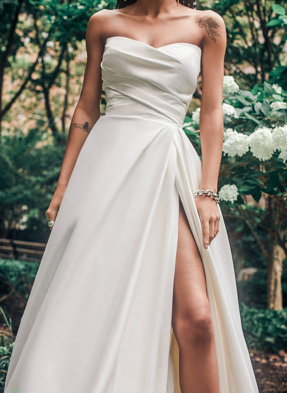 Satin Strapless Ball-Gown Wedding Dresses