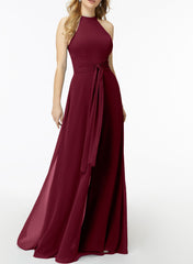 High Neck Bridesmaid Dresses With Cascading Ruffles Jumpsuit/Pantsuit