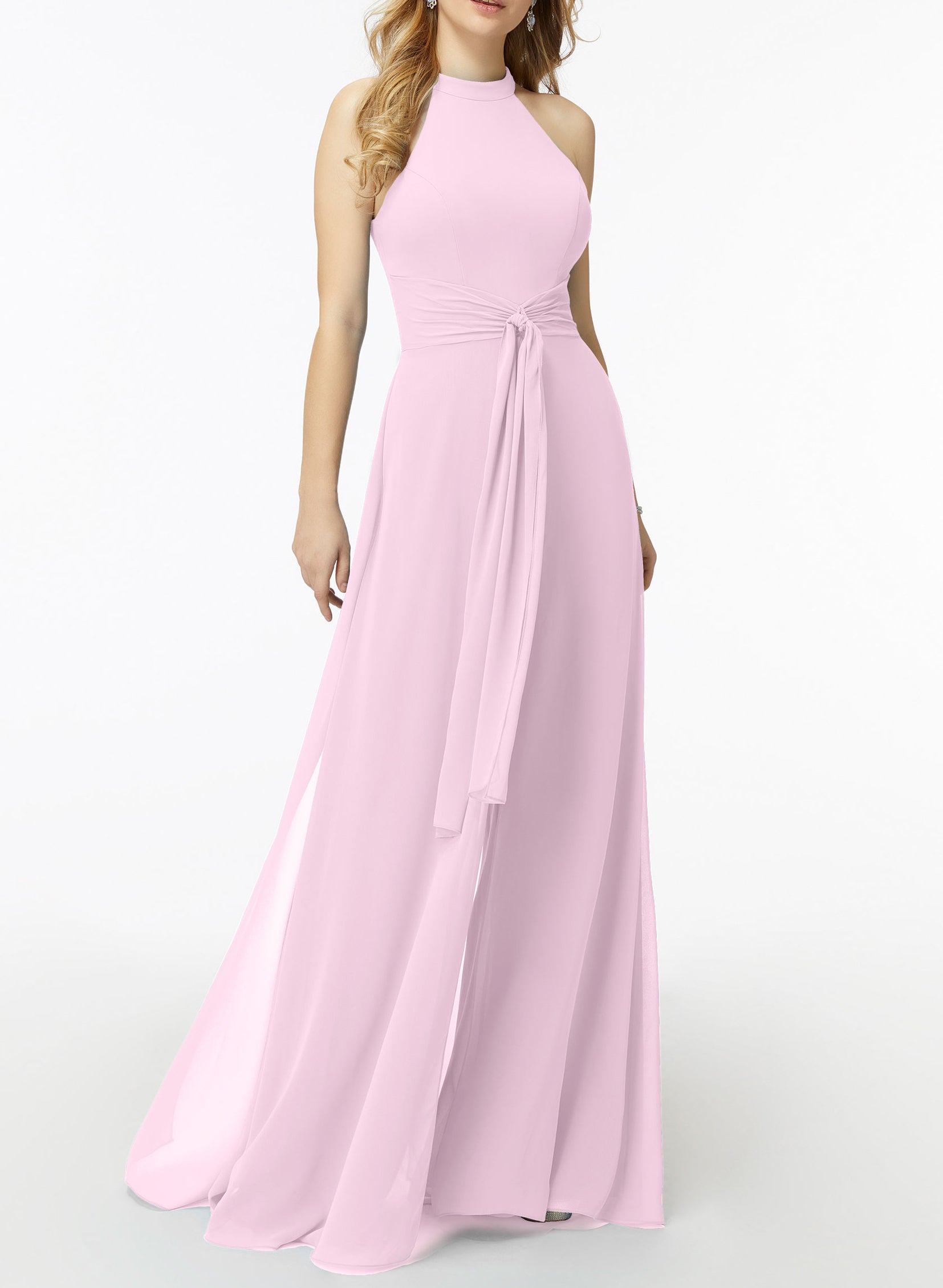 High Neck Bridesmaid Dresses With Cascading Ruffles Jumpsuit/Pantsuit