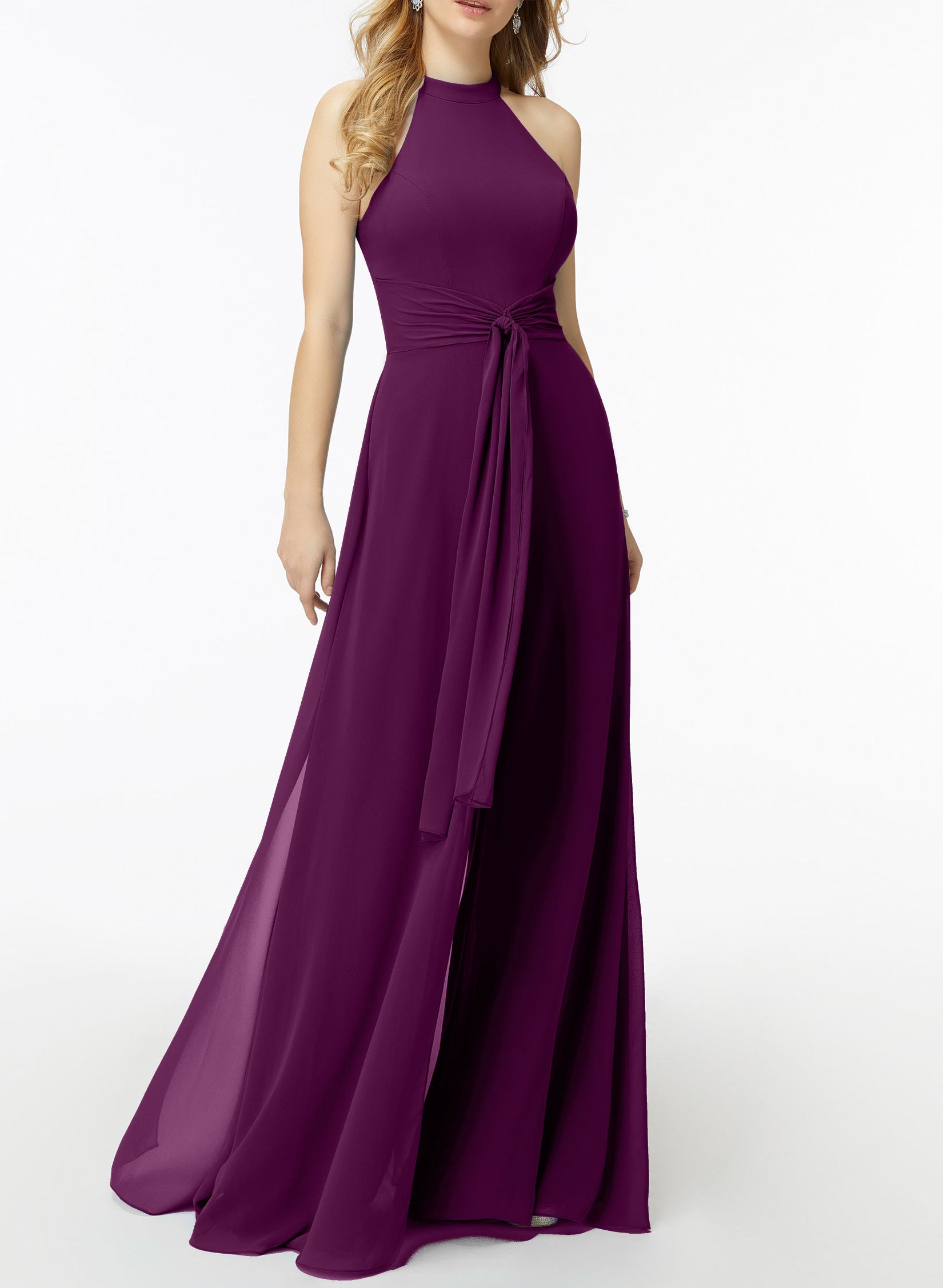 High Neck Bridesmaid Dresses With Cascading Ruffles Jumpsuit/Pantsuit