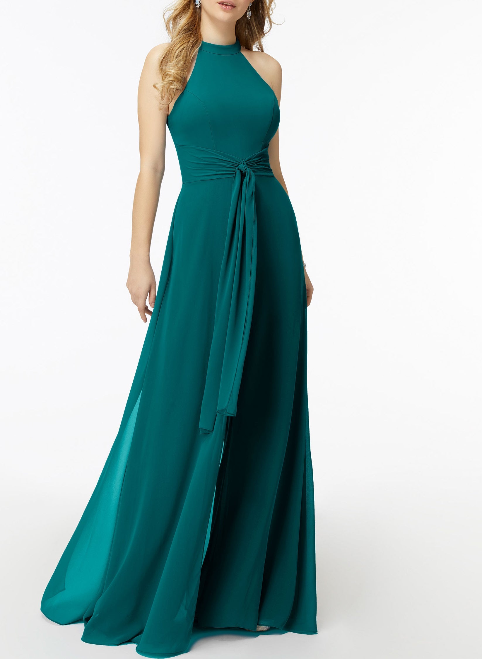 High Neck Bridesmaid Dresses With Cascading Ruffles Jumpsuit/Pantsuit