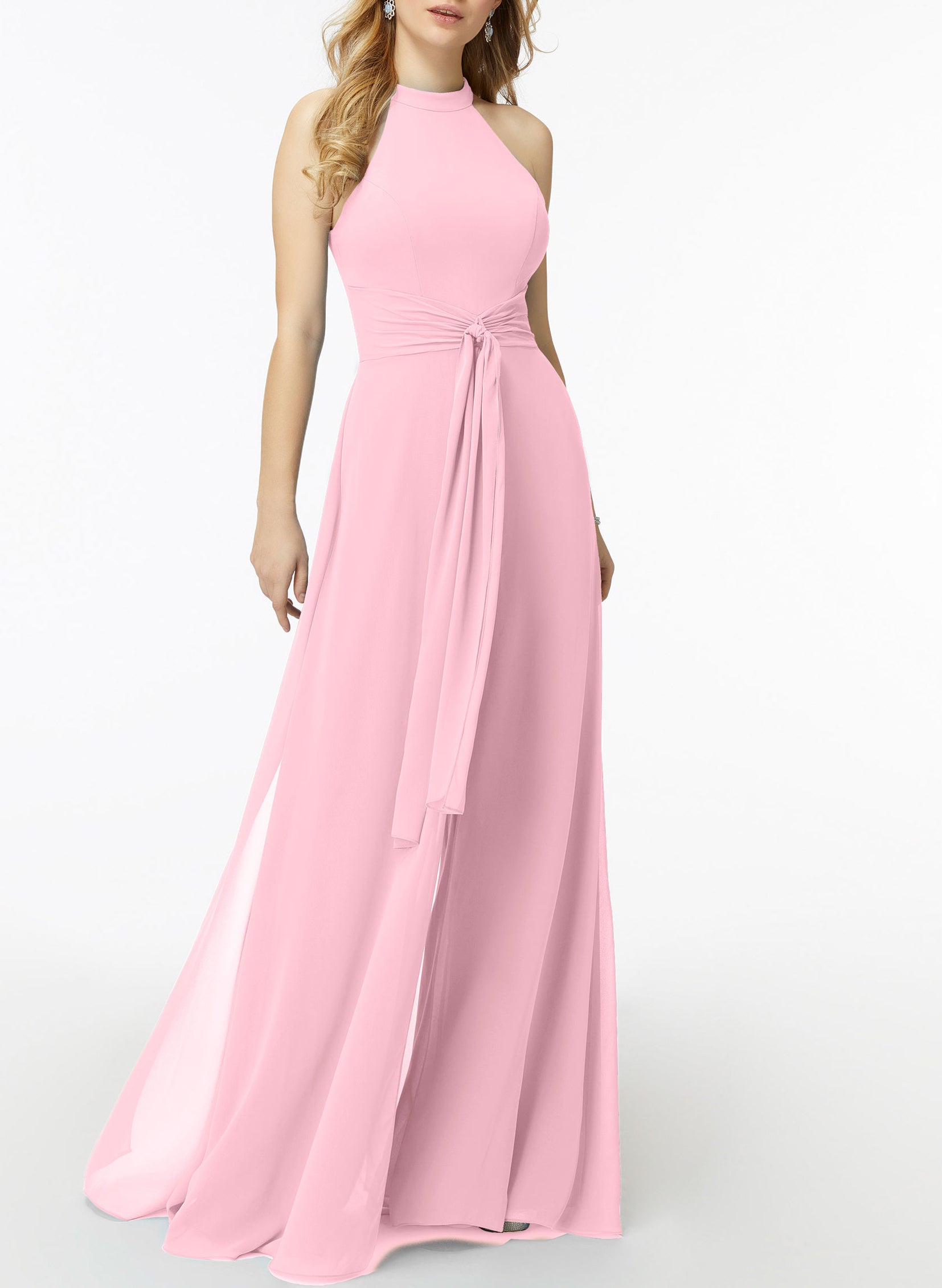 High Neck Bridesmaid Dresses With Cascading Ruffles Jumpsuit/Pantsuit