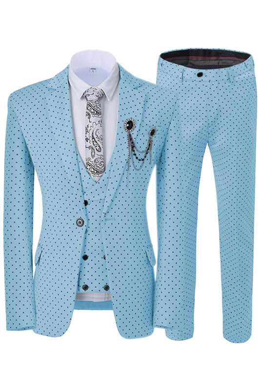 Maynard Sky Blue Notched Lapel 3-Piece Fashion Prom Suit