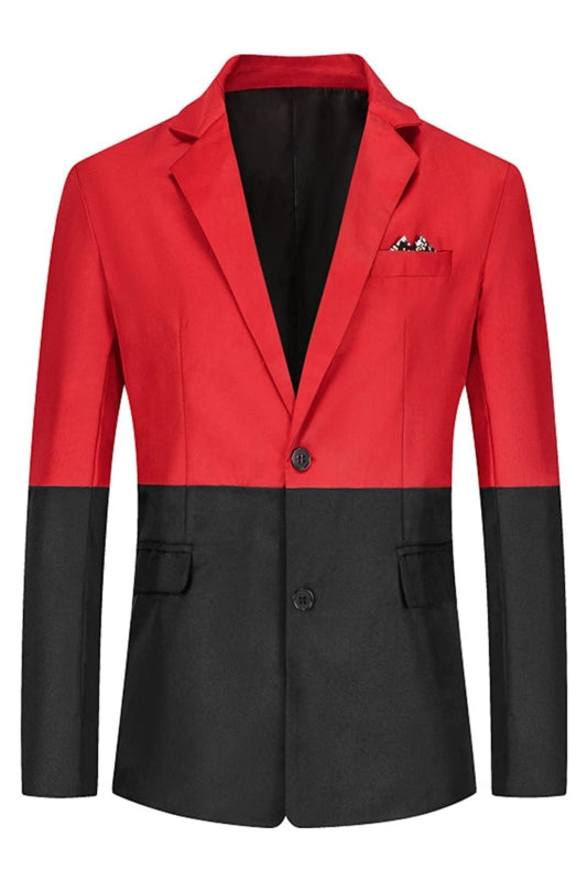 Logan Black and Red Two-Piece Notched Lapel Prom Suit