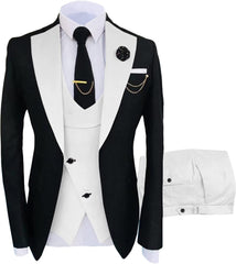 Orville Simple White Shawl Lapel 3-Piece Prom Suit