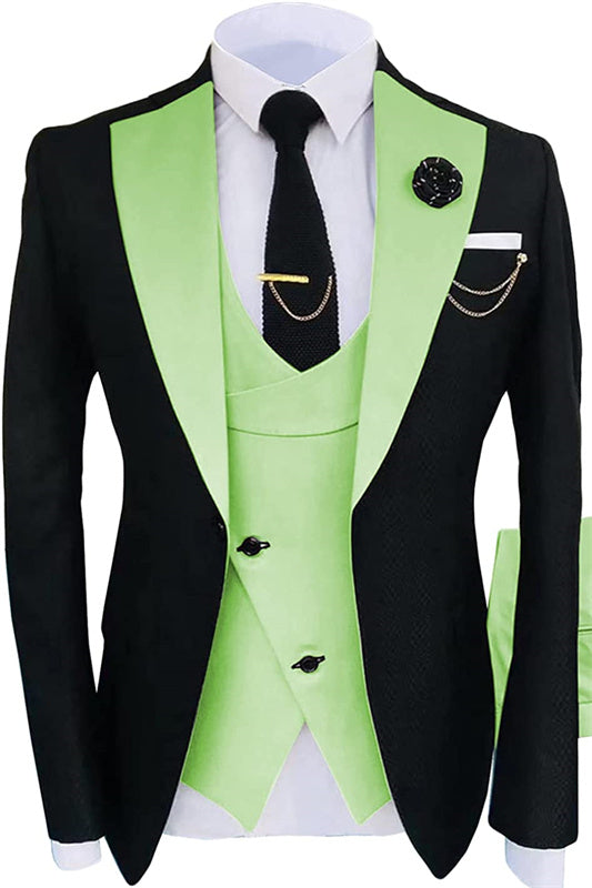 Ogden Light Green Shawl Lapel 3-Piece Slim Fit Prom Suit