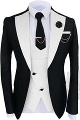 Orville Simple White Shawl Lapel 3-Piece Prom Suit