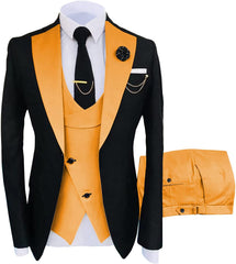 Omar Chic Orange Shawl Lapel 3-Piece Prom Suit