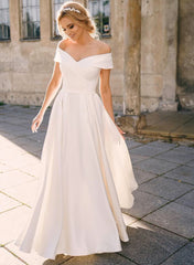 Off-The-Shoulder A-Line Wedding Dresses