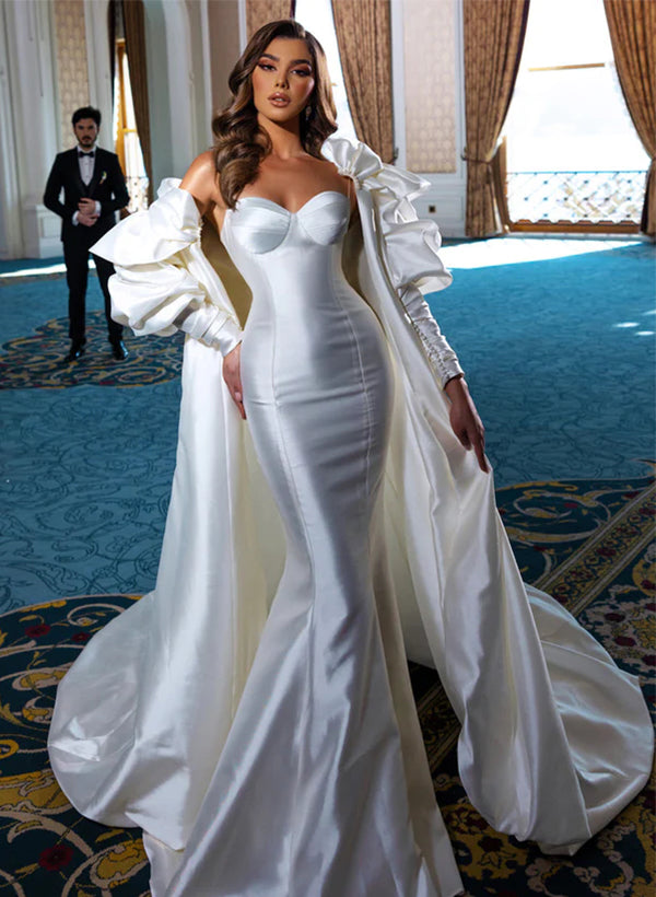 Satin Wedding Dress With Wrap