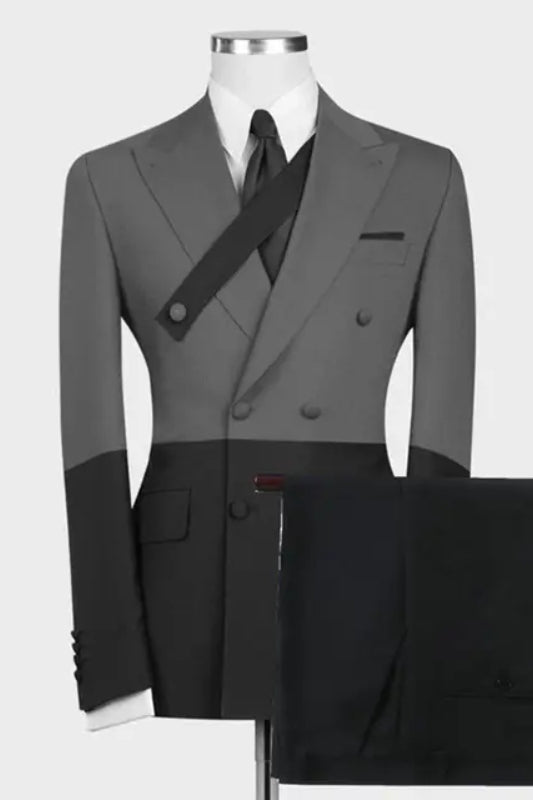 Andy Gray Peaked Lapel Double Breasted Glamorous Prom Suit