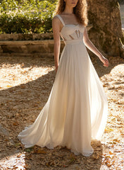 Sweetheart Sleeveless Boho Wedding Dress with Front Split