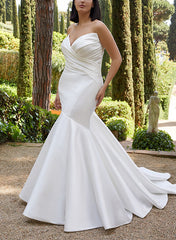 Satin Wedding Dresses - Elegant Trumpet/Mermaid Style Sleeveless