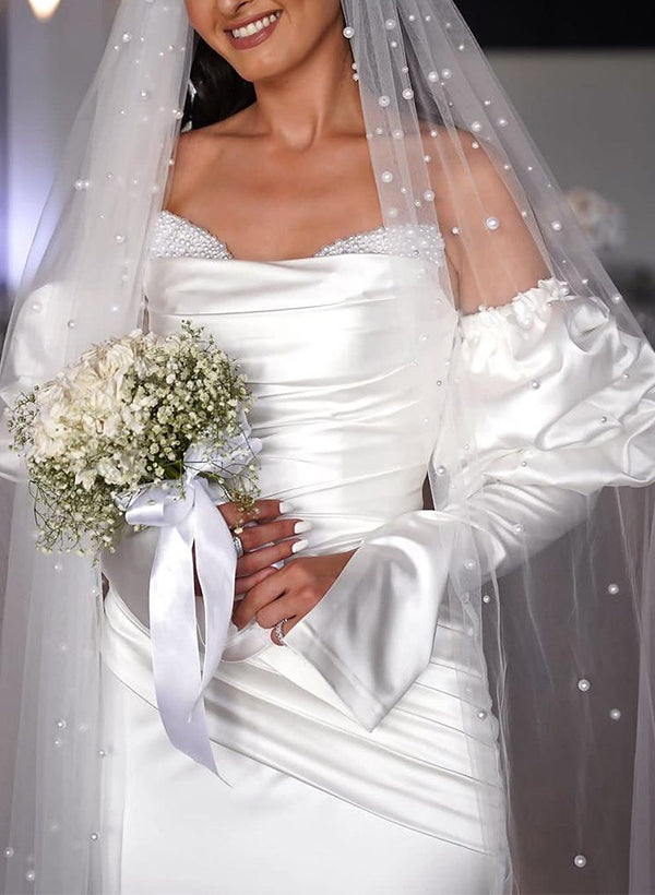 Satin Wedding Dresses With Beading