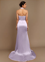 Charmeuse Bridesmaid Dresses With High Split