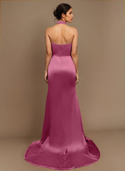 Charmeuse Bridesmaid Dresses With High Split