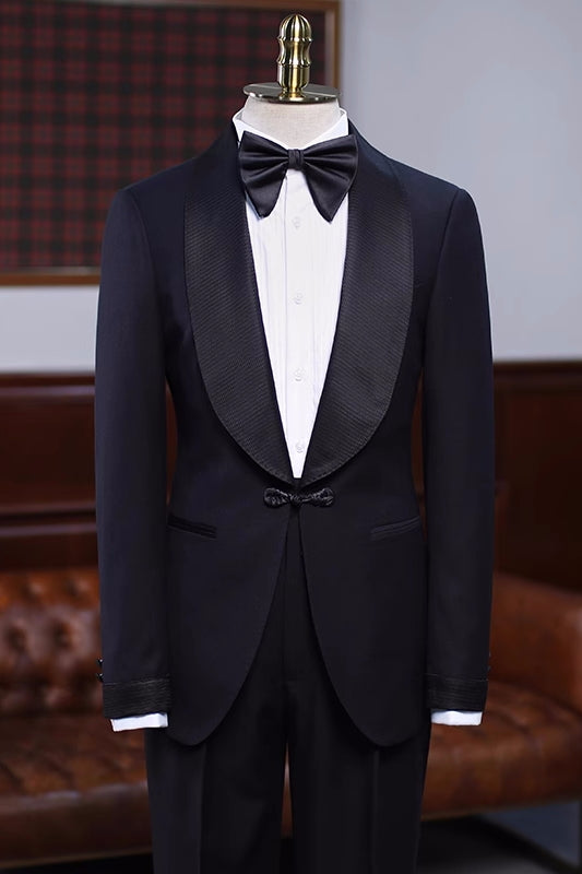 Bryant Black Shawl Lapel Wedding Suit for Men