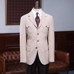 Caden Classical Beige Notched Lapel Prom Suit for Men