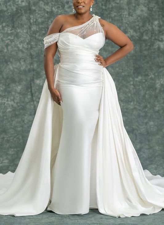 Detachable Satin Wedding Dresses With Beading