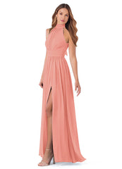 Bridesmaid Dresses: High Neck Chiffon with Bow