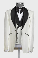 Christ White Shawl Lapel 3-Piece Men's Wedding Suit