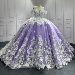 Lilac Quinceanera Dress Sweet 15 Evening Dress Crystal Sleeveless Beading Ball Gown Dress