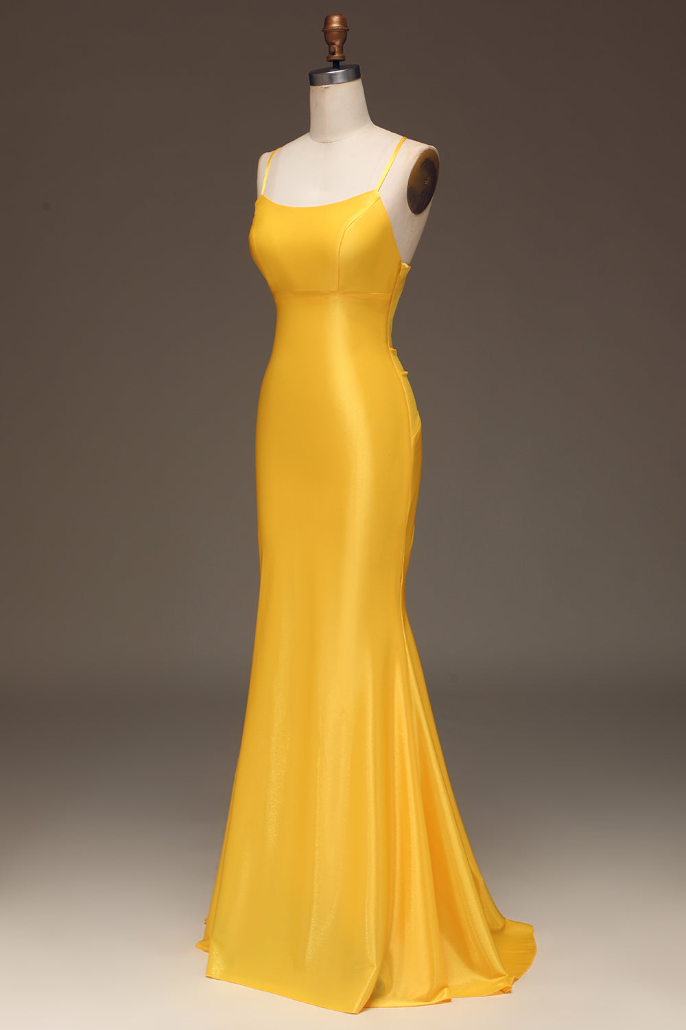 Bright Yellow Mermaid Long Prom Dress