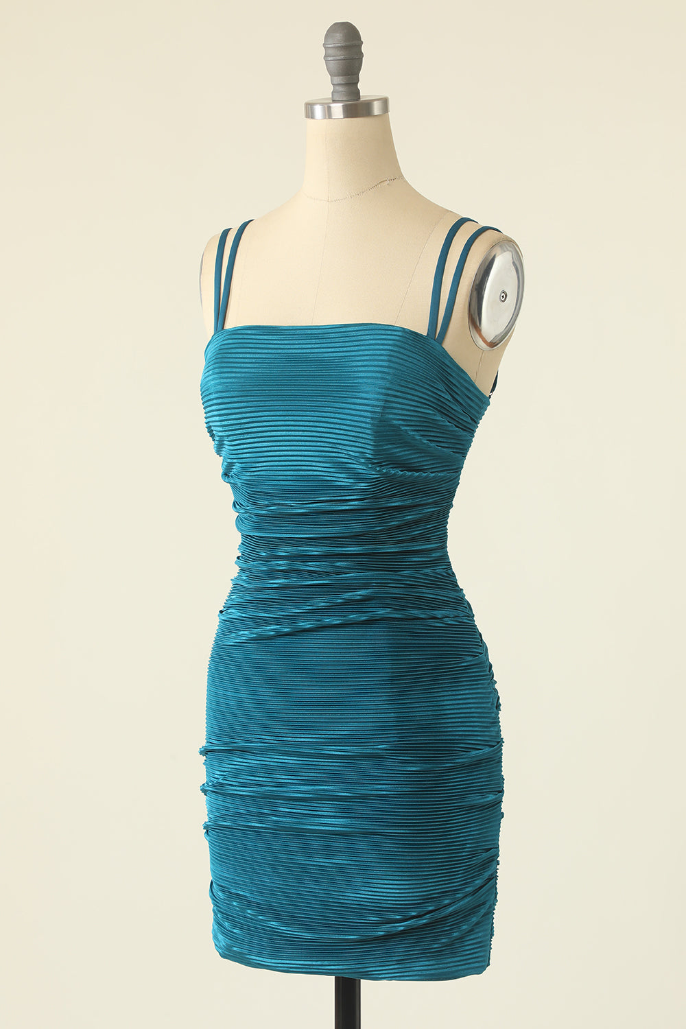 Peacock Blue Bodycon Spaghetti Straps Homecoming Dress