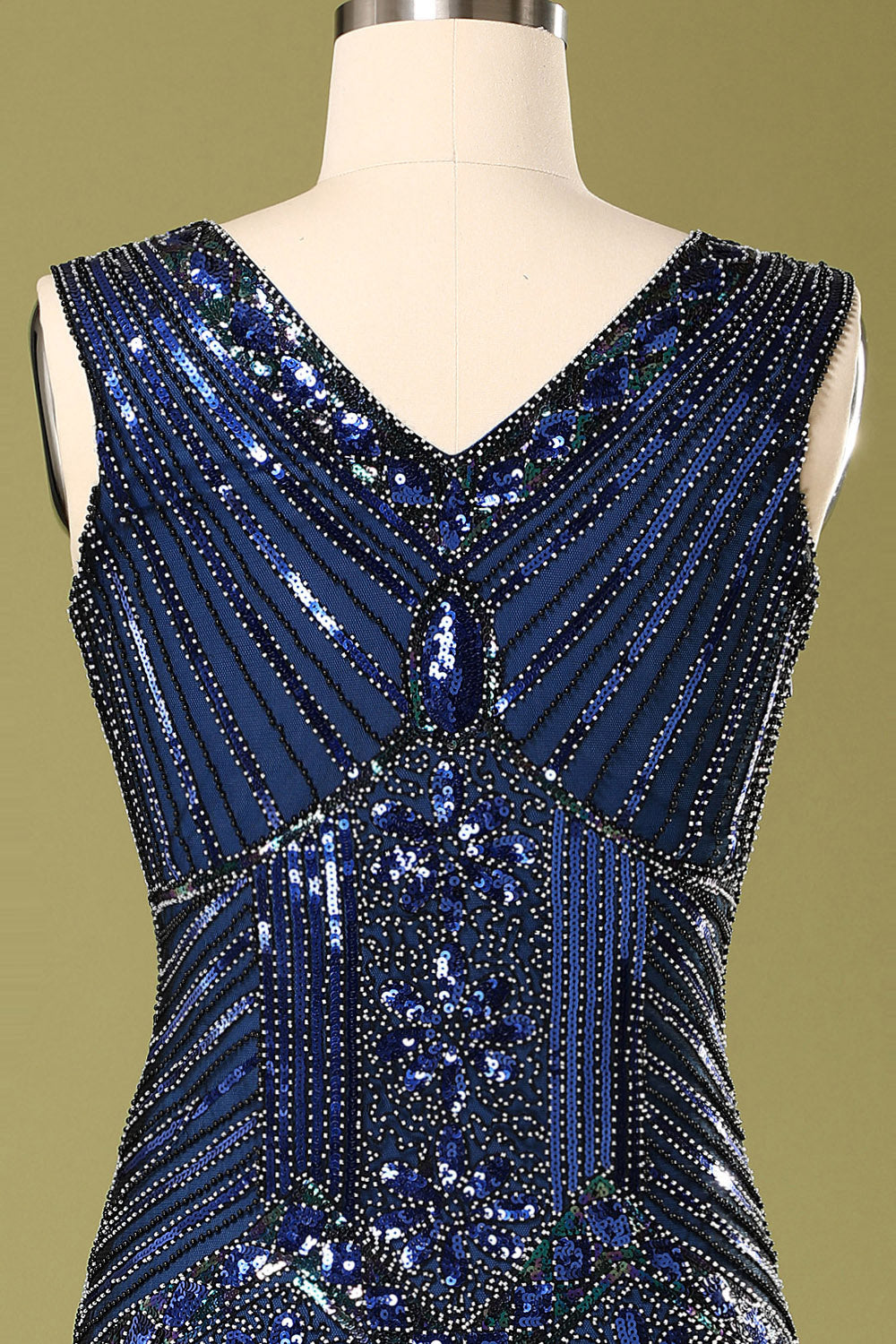 Vintage Blue Sequin Flapper Dress