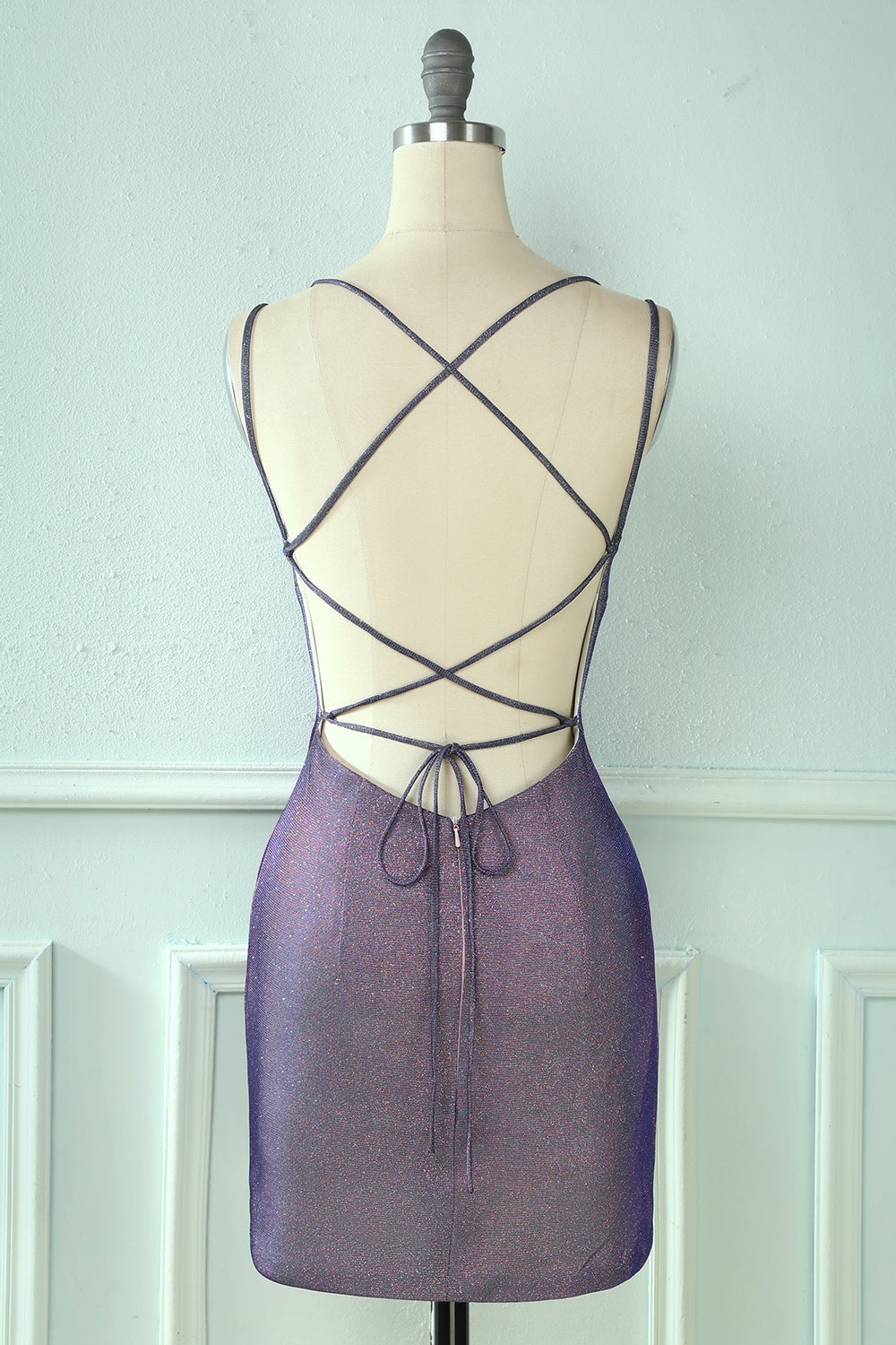 Glitter Tight Purple Homecoming Dress