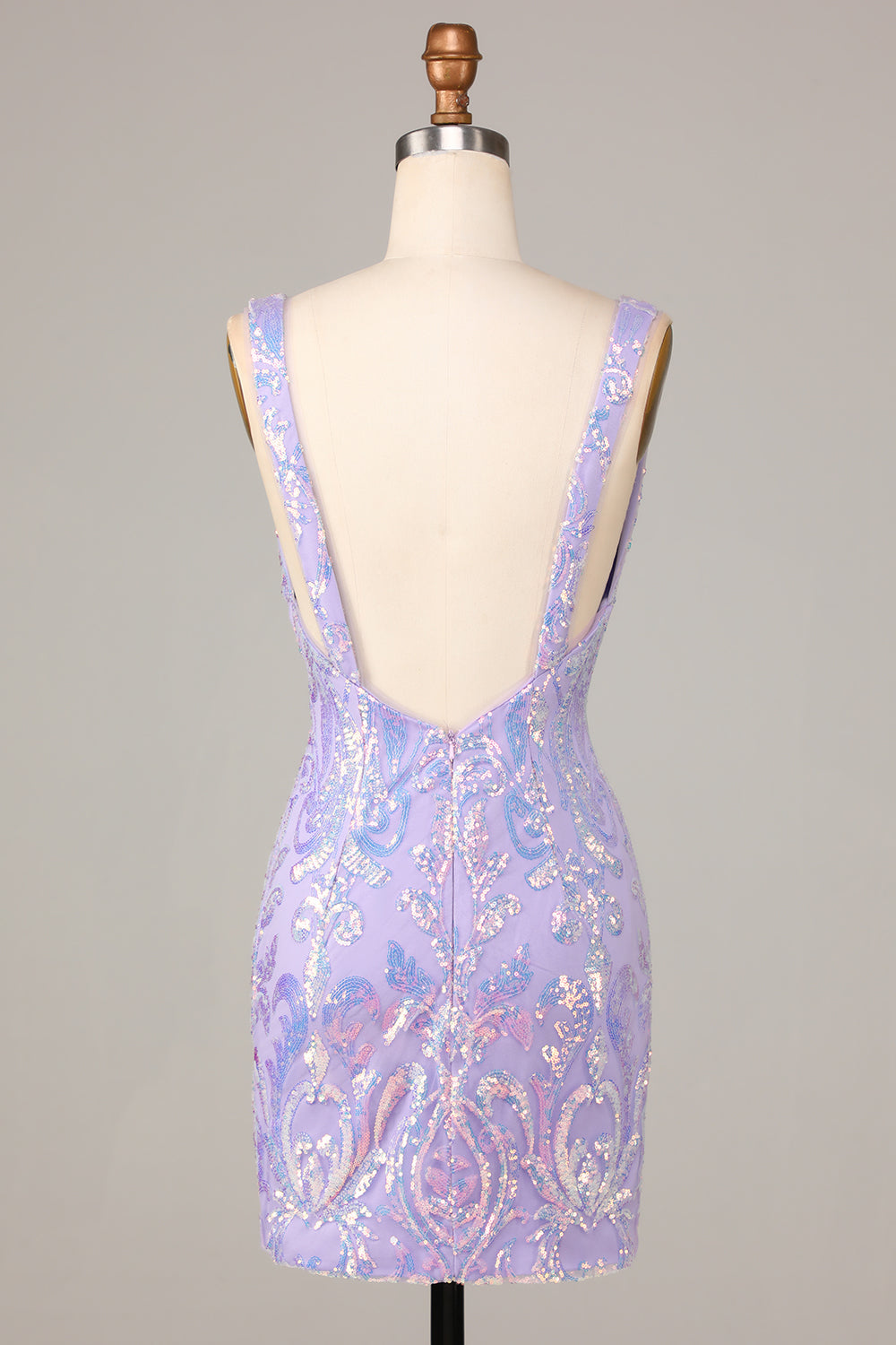 Sparkly Lilac Sequins Tight Short Homecoming Dress