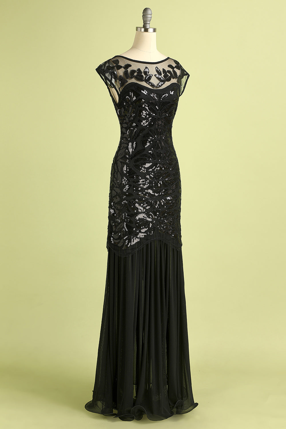 Black Sequin Flapper Dress