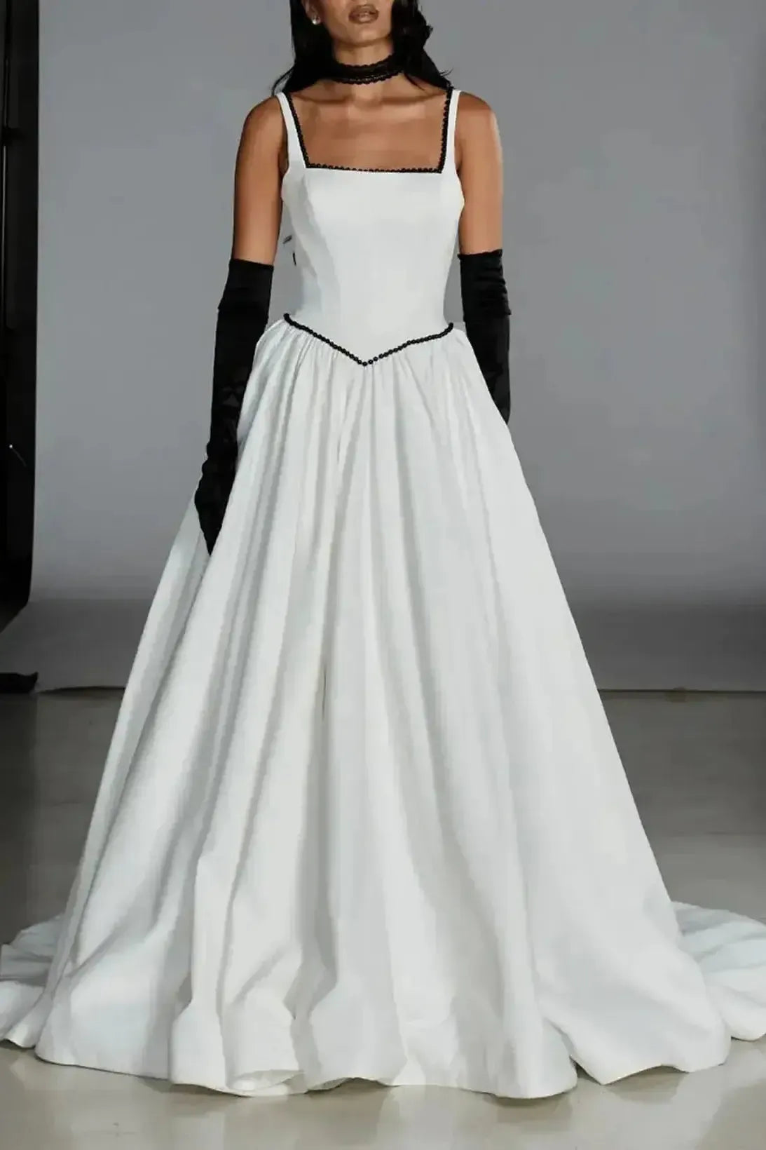Ball Gown Off The Shoulder Sleeveless Chapel Train Satin Bride With Bow Wedding Dress Swd13080