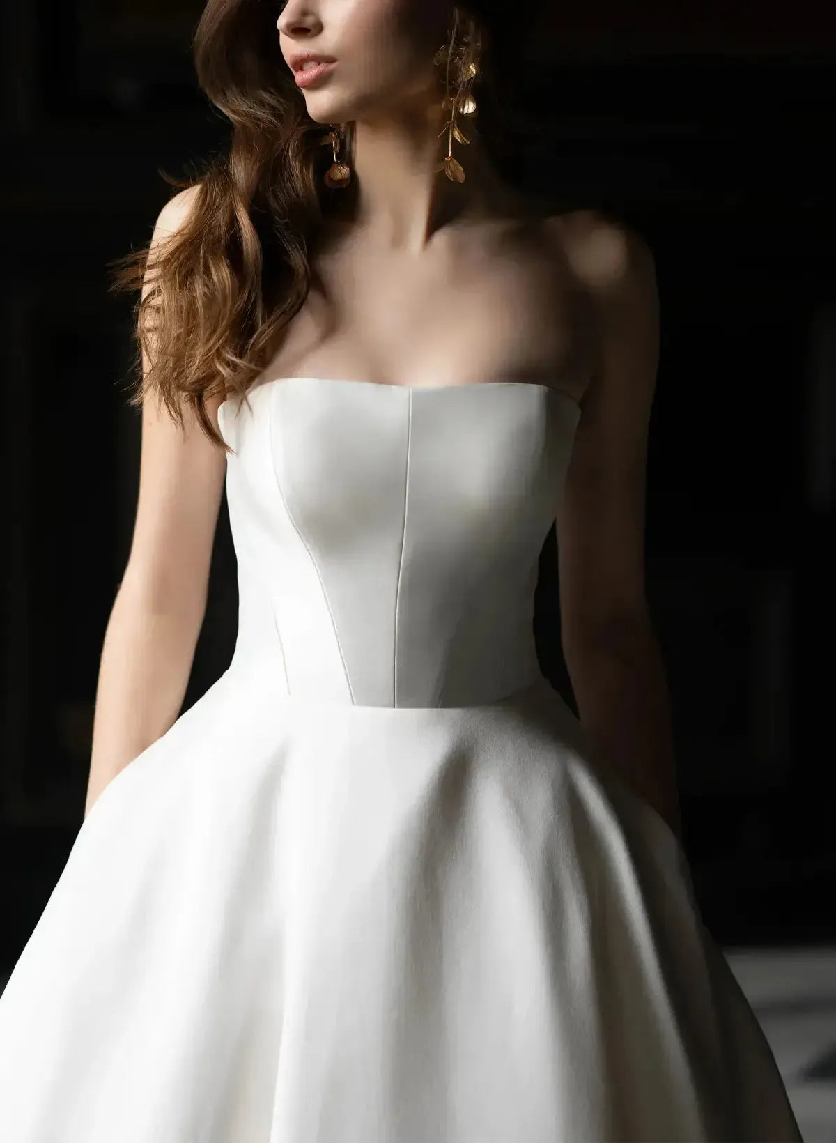 Ball Gown Off The Shoulder Sleeveless Court Train Twill Satin Wedding Dress Swd13094