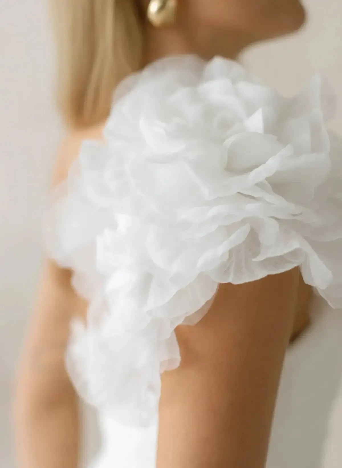Ball Gown One Shoulder Sleeveless Chapel Train Chiffon Wedding Dresswith Pockets Swd13095