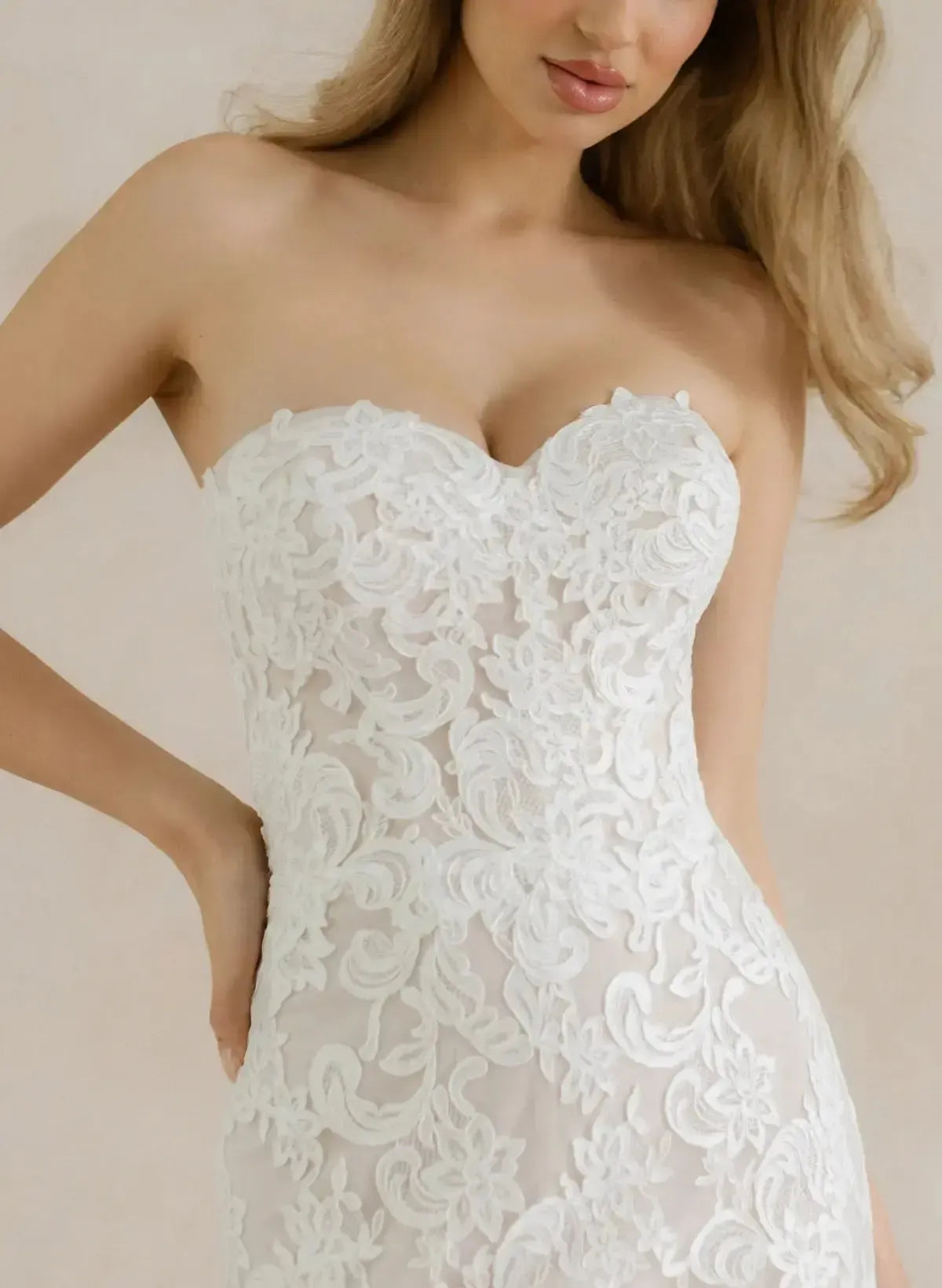 Trumpet Mermaid Sweetheart Sleeveless Chapel Train Lace Wedding Dress With Lace Swd13101