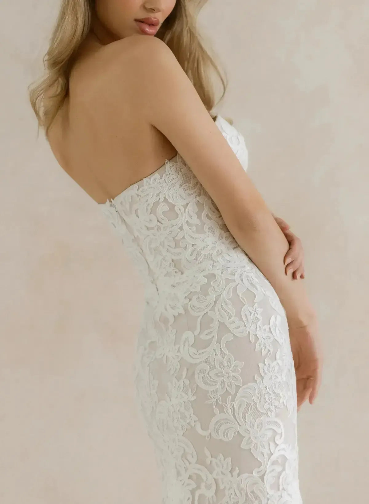Trumpet Mermaid Sweetheart Sleeveless Chapel Train Lace Wedding Dress With Lace Swd13101