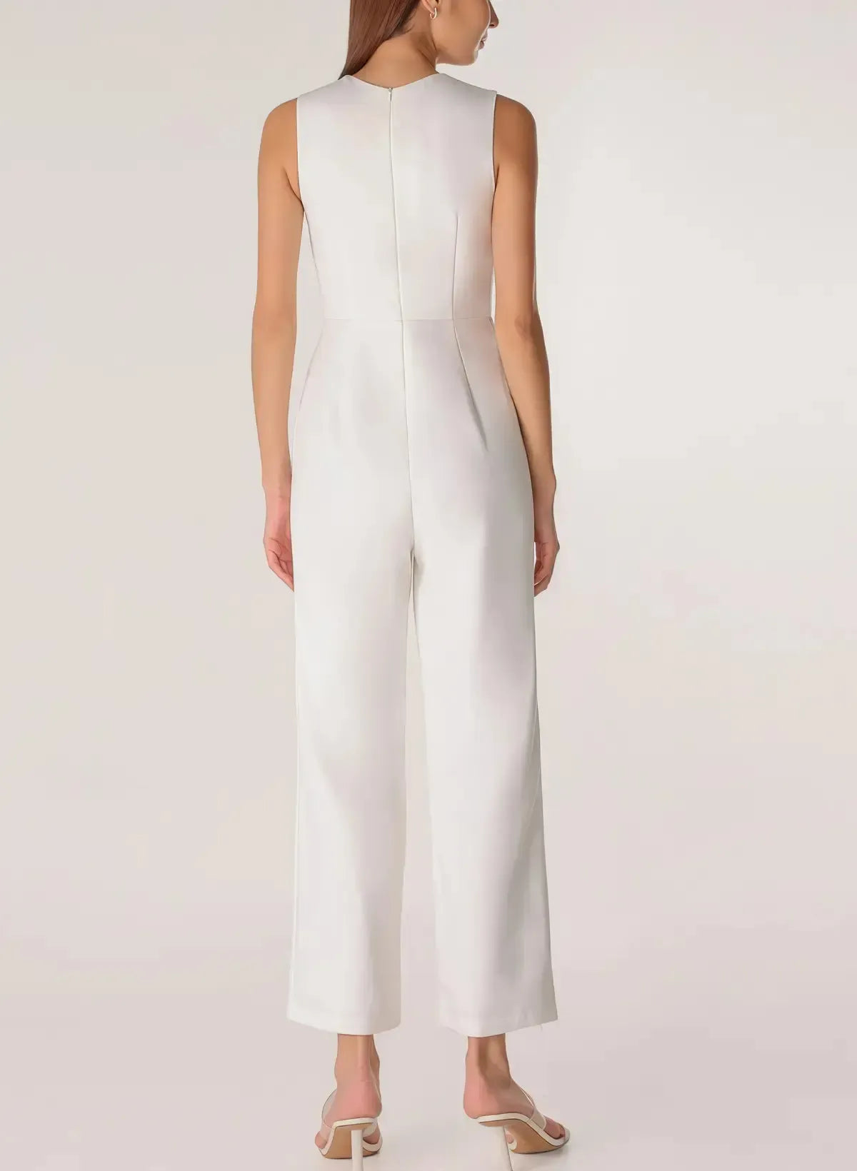 Jumpsuit Pantsuit Sweetheart Sleeveless Ankle Length Elastic Satin Bride Wedding Dress Swd13163