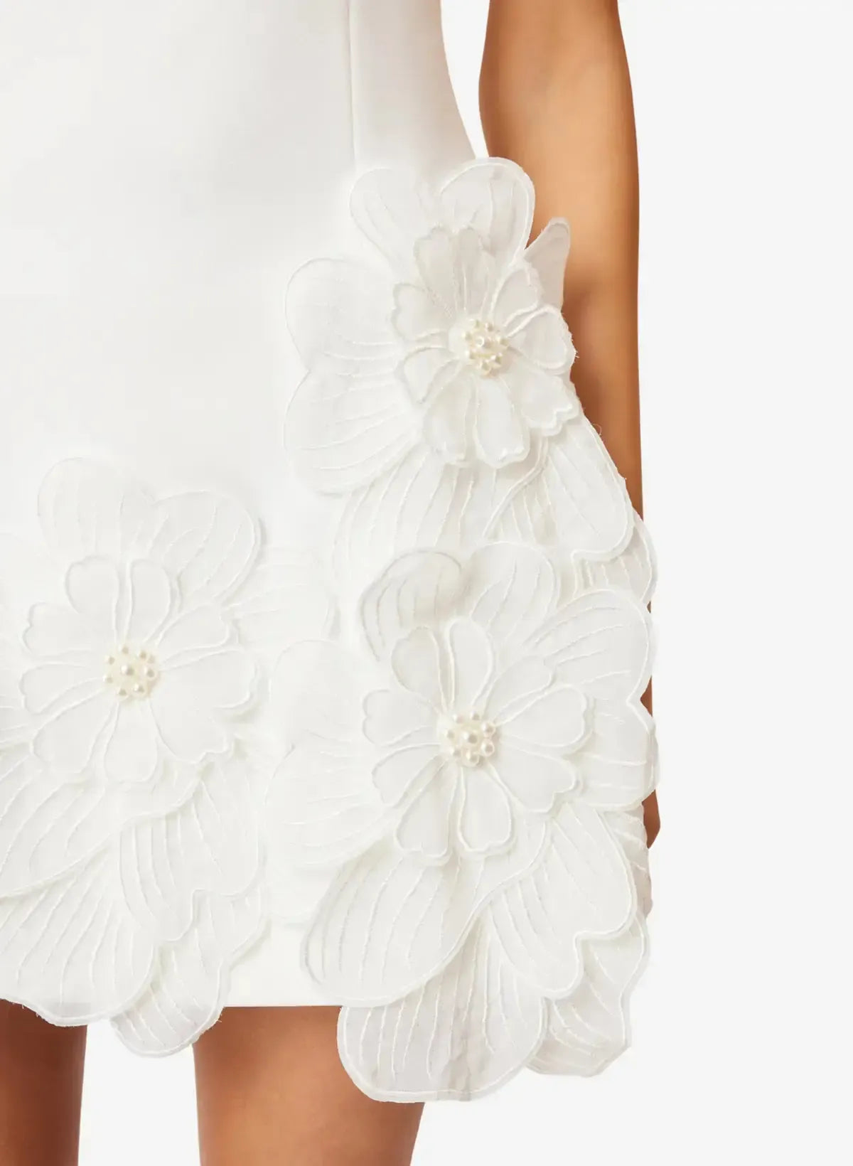 A Line Square Neckline Sleeveless Short Mini Twill Satin With Flower Bride Wedding Dress Swd13170