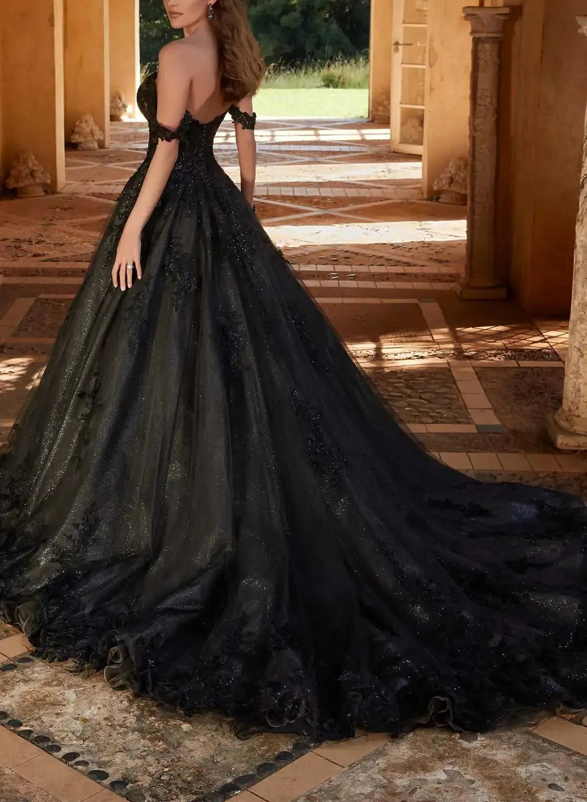 Elegant A Line Off The Shoulder Chapel Train Satin Tulle Bride With Lace Swd13221