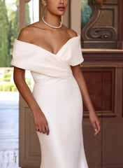 Trumpet Mermaid Sweetheart Sleeveless Court Train Bride Wedding Dress Swd13300