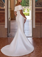 Trumpet Mermaid Sweetheart Sleeveless Court Train Bride Wedding Dress Swd13300