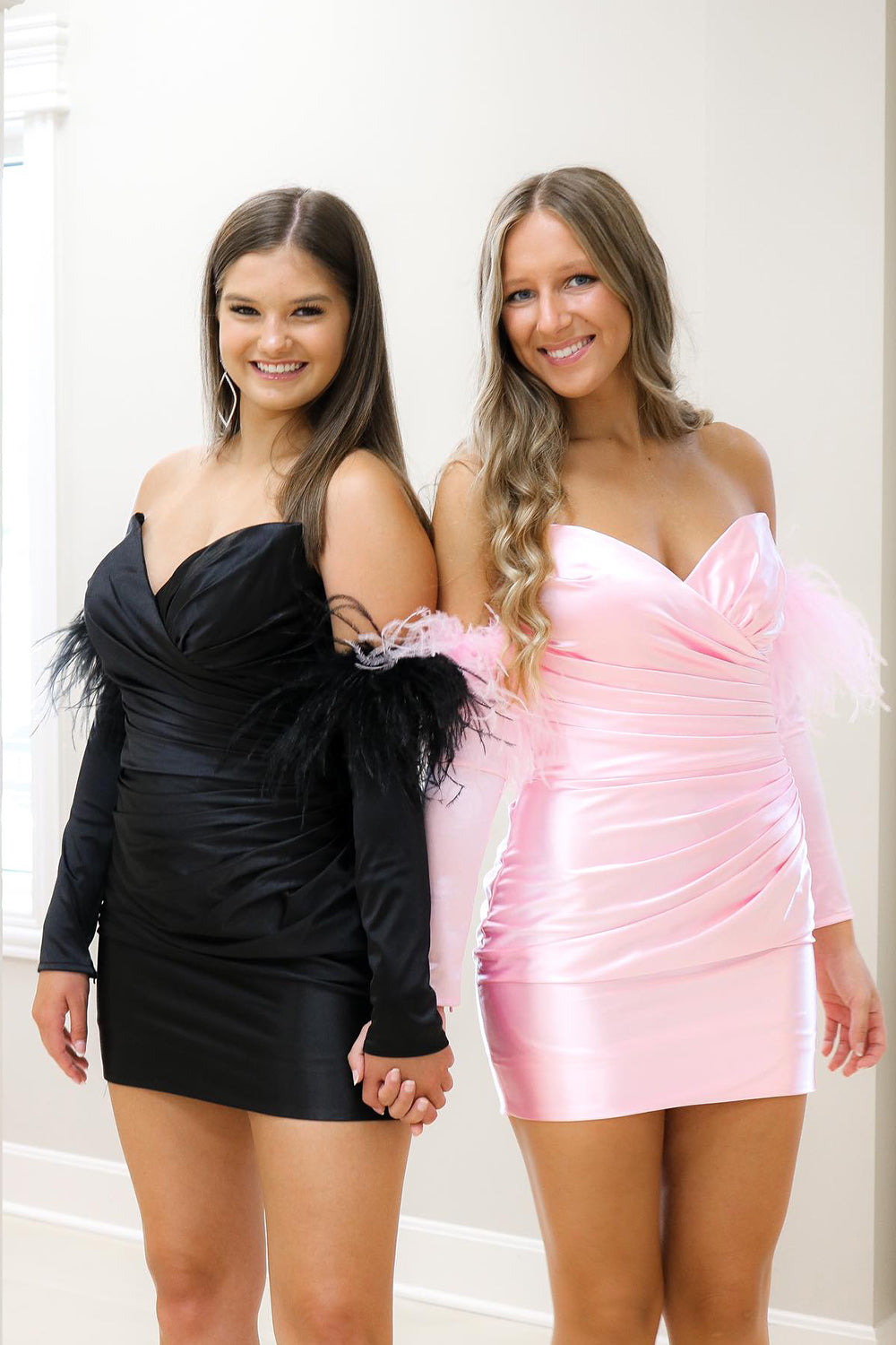 Blue Detachable Long Sleeves Tight Short Homecoming Dress