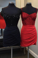 Sparkly Red Corset Sequin Tight Homecoming Dress